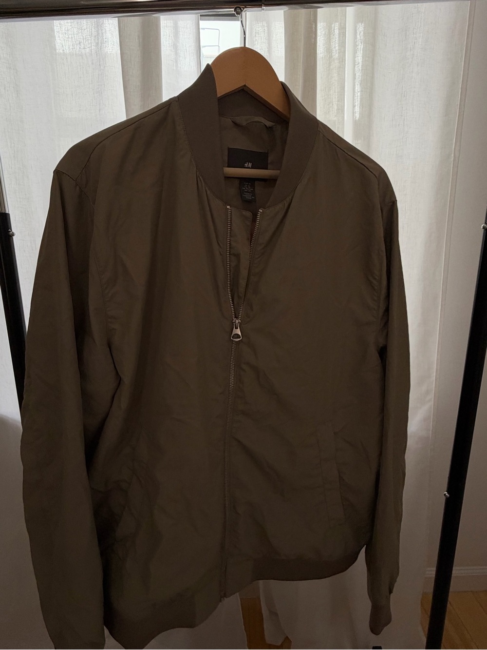 H&M Men's Olive Green Bomber Jacket
